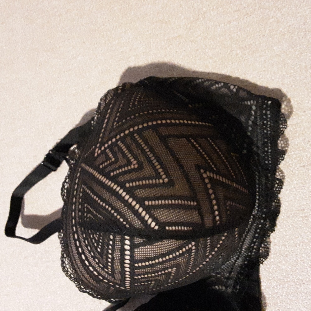 Adore Me Black Geometric Lace Bra Size 40DD - Picture 5 of 12